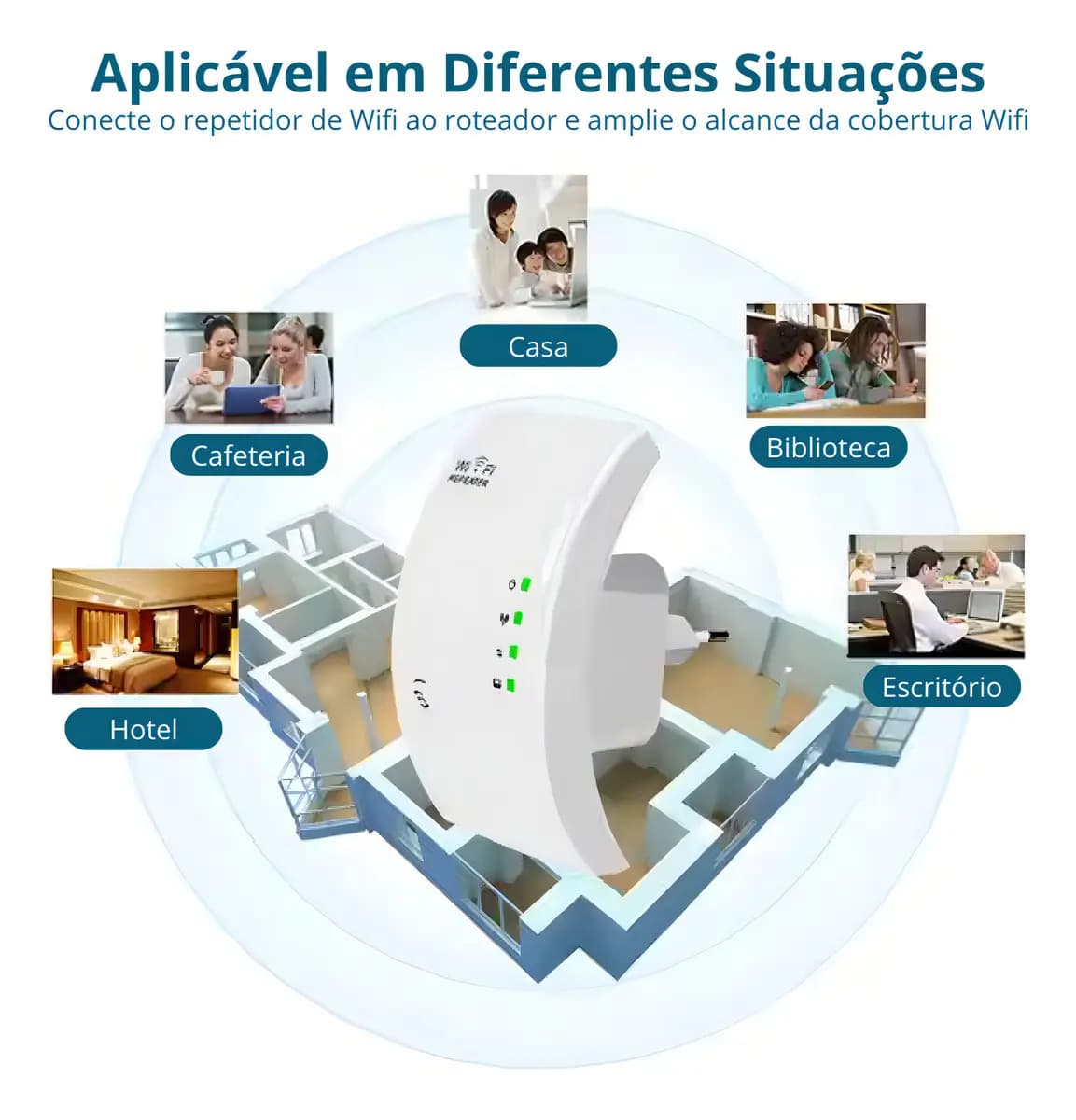 Repetidor Wifi Sinal Wireless Amplificador Extensor Potente - 8