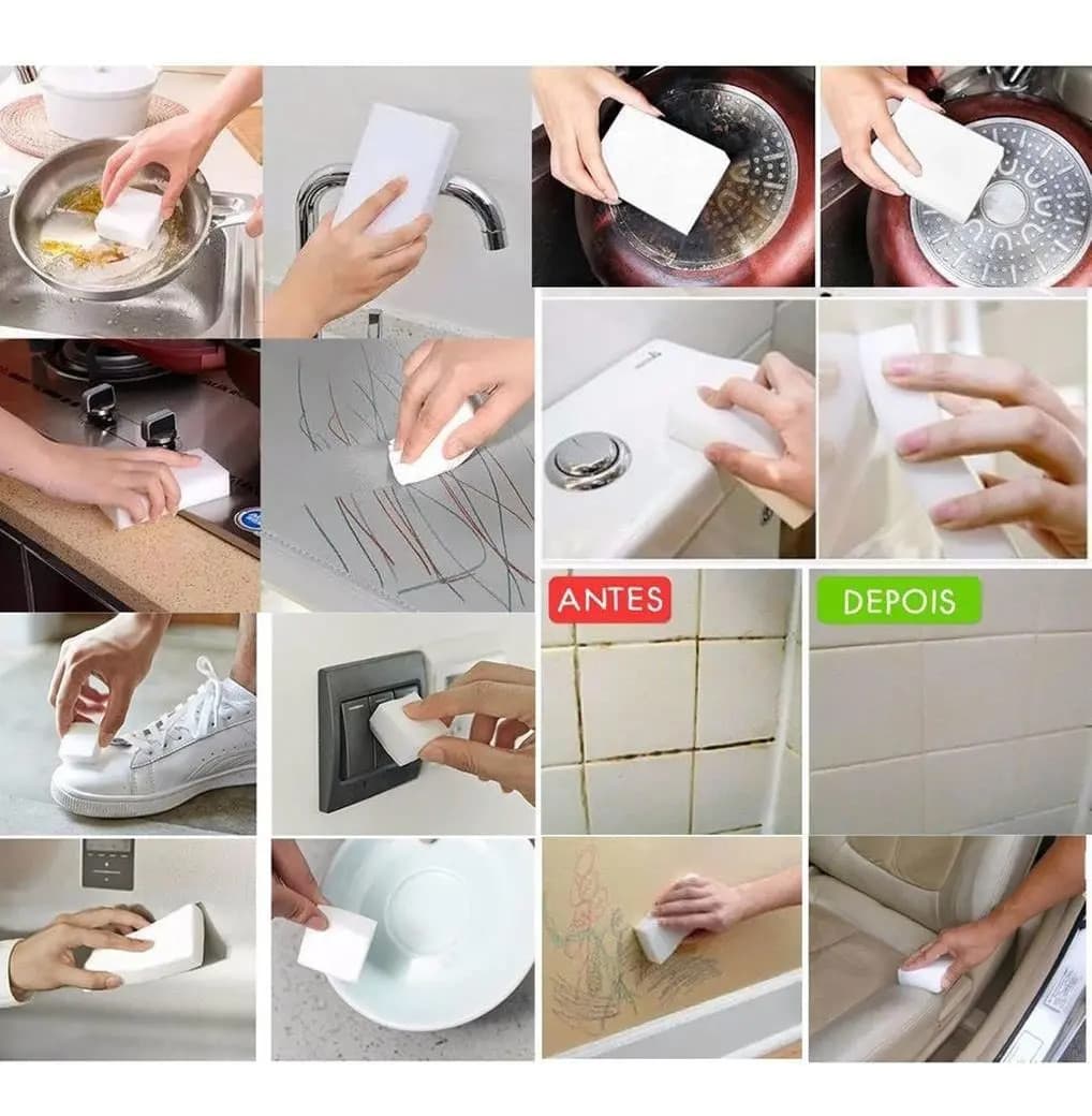 Esponja Mágica Multiuso Art House Espuma Melamina Limpeza Sem Produtos Químicos Branco - 1