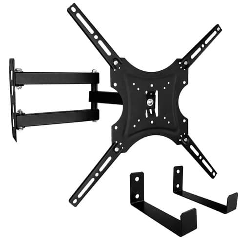 Suporte Universal Articulado Com Tv Monitor 14 Até 55 Polegadas 22kg Com Suporte Soundbar Preto - 1