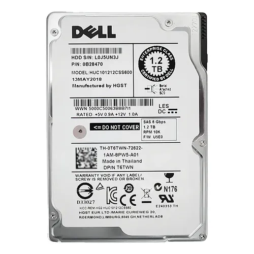 Hd Dell Sas 2.5 1.2tb 10k 6gbs Huc101212css600 0t6twn - 1