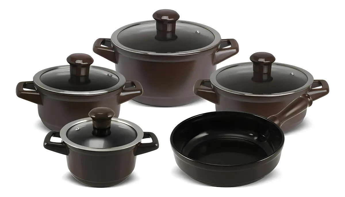 Jogo De Panelas Ceramica Duo Smart 5 Pc Chocolate Ceraflame - 1