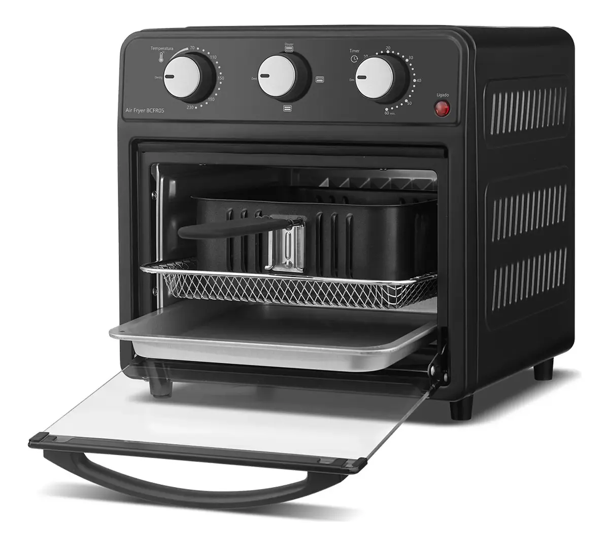 Air Fryer Bella Cuccina 12l 2 Grelhas 1700w Bcfr05 Preto 220v - 1