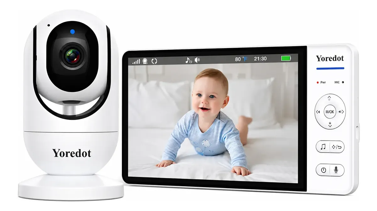 Babá Eletrônica Câmera 7'' Fhd S/fio Visão Noturna 1080p - 1