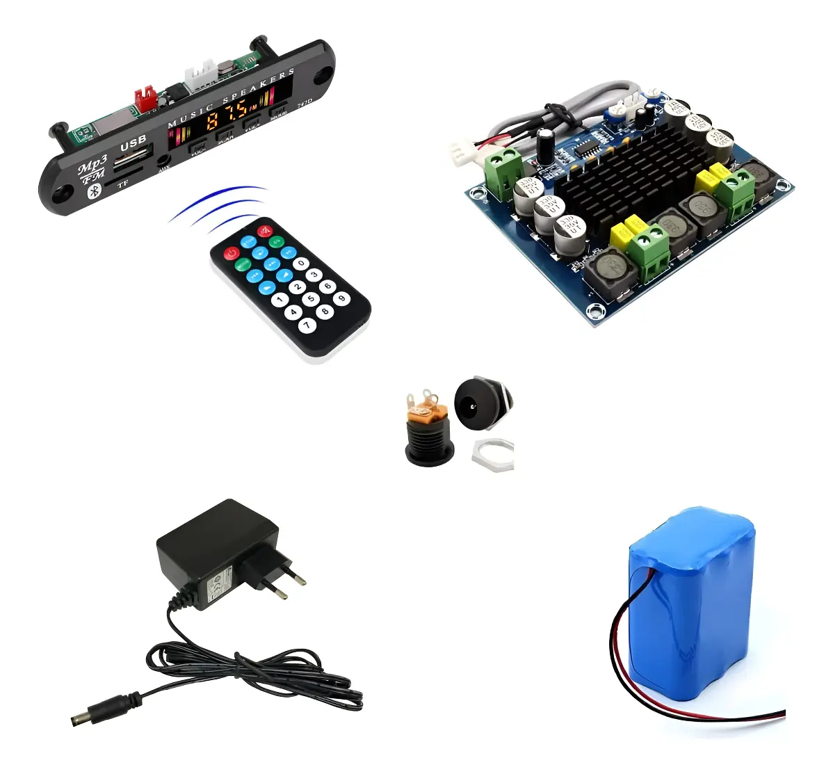 Decodificador+amplificador 2x120w + Pack Bateria+carregador - 1