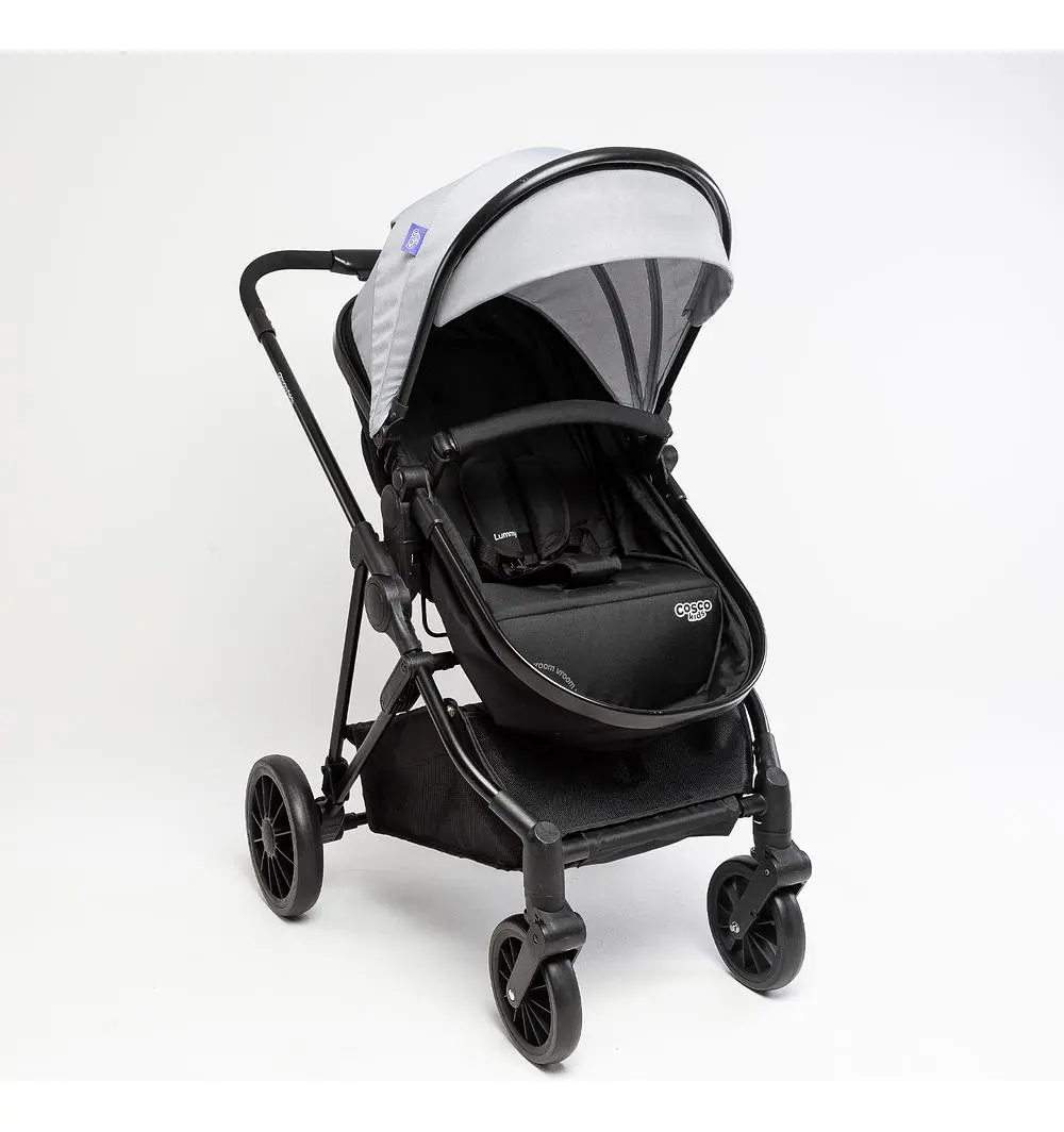 Carrinho De Bebe Cosco Kids, Lummy, Cinza Gelo Preto - 1
