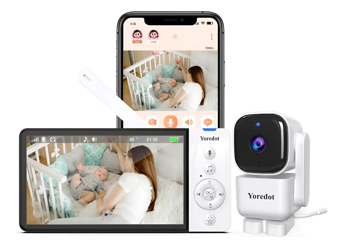 Babá Eletrônica Sem Fio Yoredot Abm-720s Com Câmera E Wi-Fi - 1