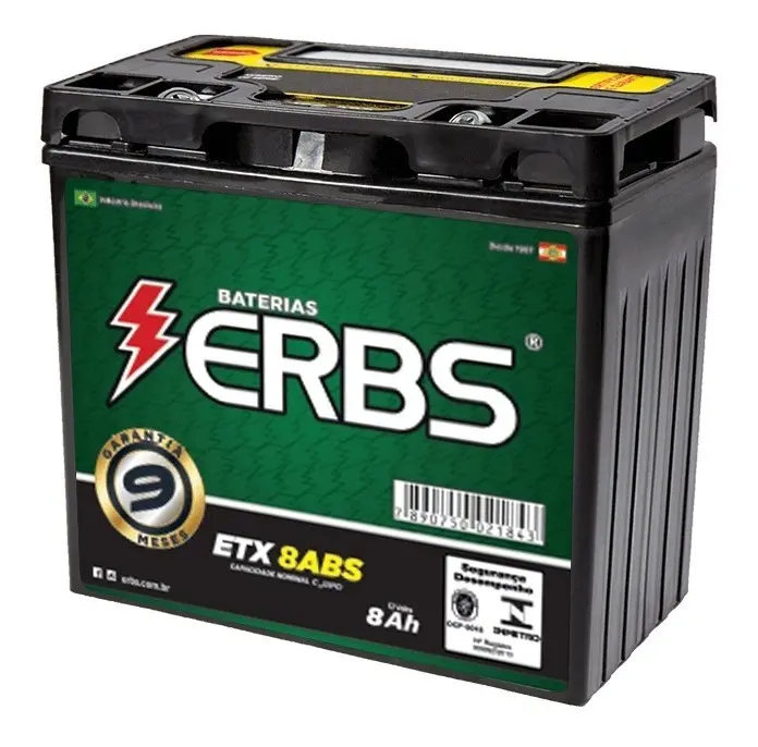 Bateria ERBS 8Ah 12V ETX 8ABS Para Motos Suzuki Intruder 125 - 1
