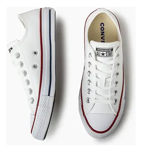 Tênis Chuck Taylor All Star Cano Baixo Sintético Branco/vermelho/marinho Liso 38 Br - 1
