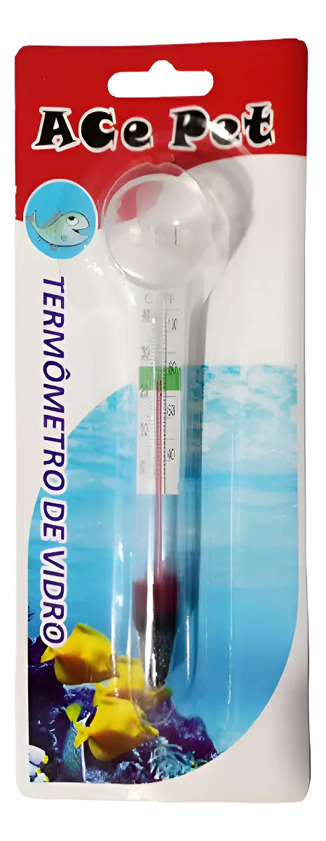 Termometro Vidro Ace Pet Com Ventosa Para Aquários - 1