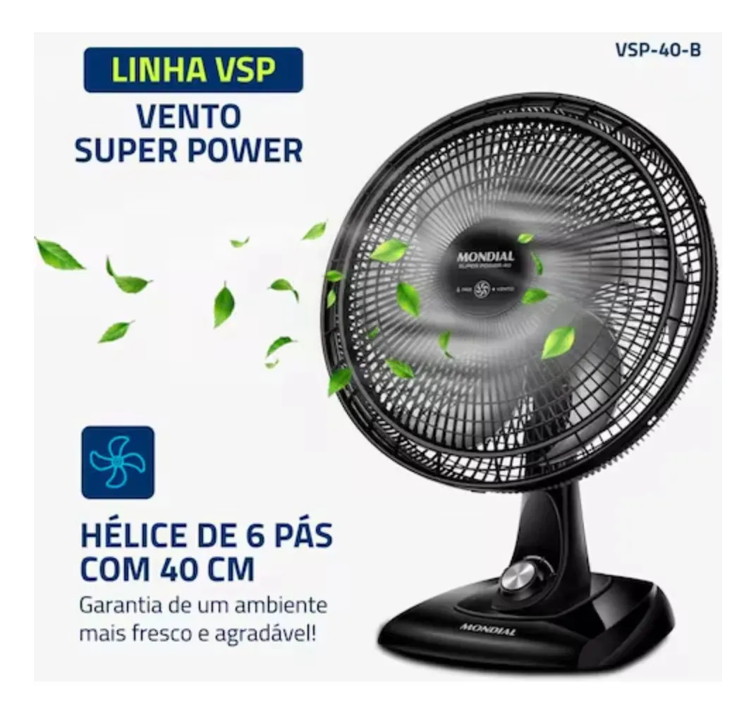 Ventilador de Mesa 40cm Mondial 6p - 3