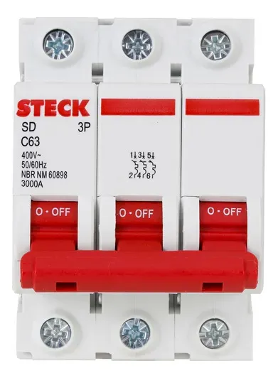 Disjuntor 63a Tripolar Steck Curva C - 1