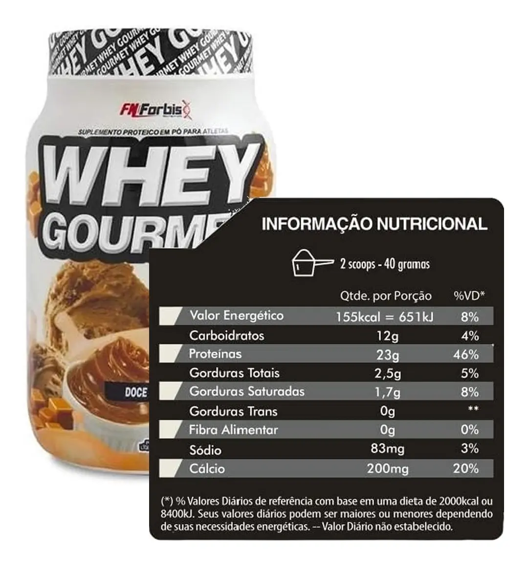 Whey Protein Gourmet 900 G - Fn Forbis Doce De Leite - 1