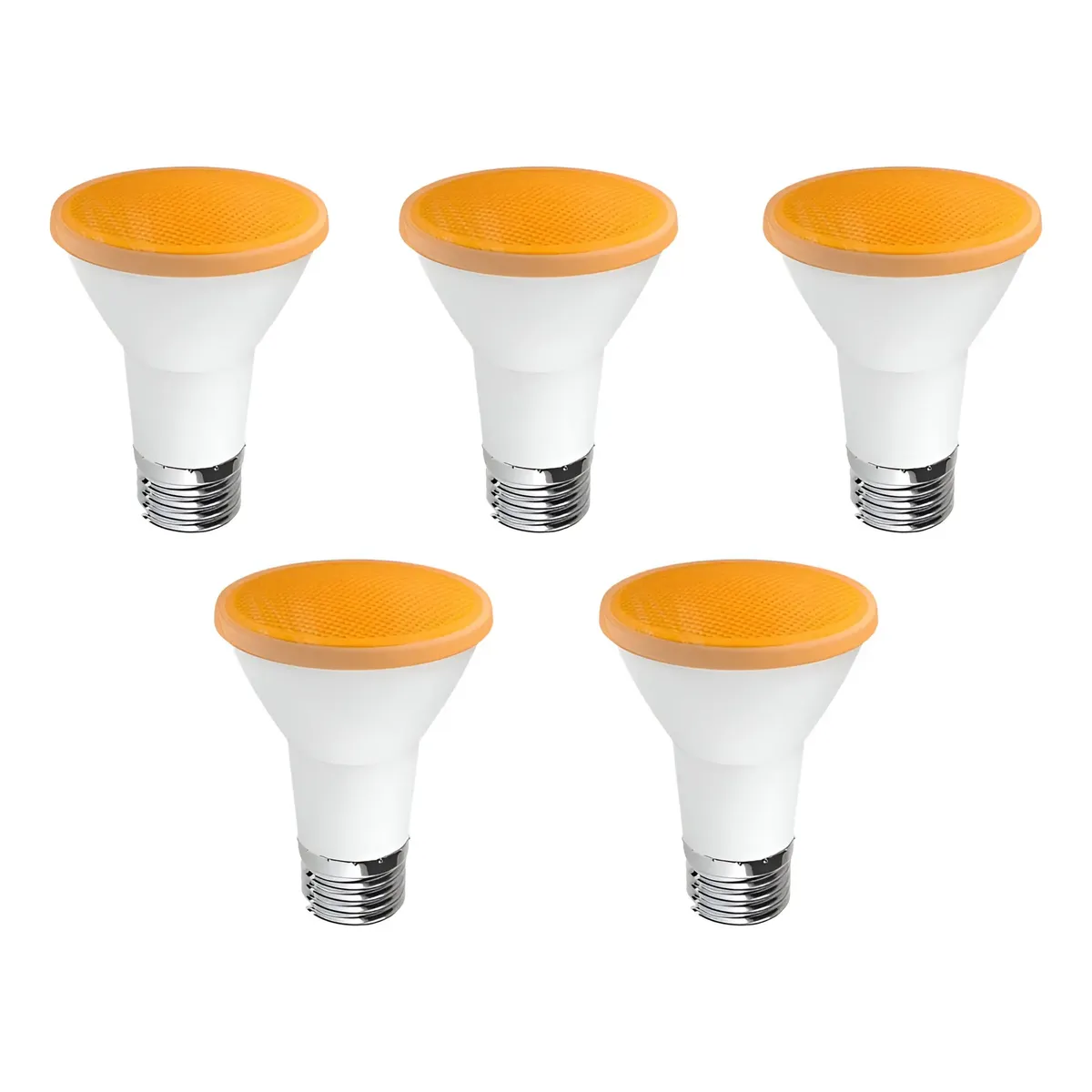 Kit 5 Lampada Led Par20 Luminatti E27 6w Bivolt Ambar - 1