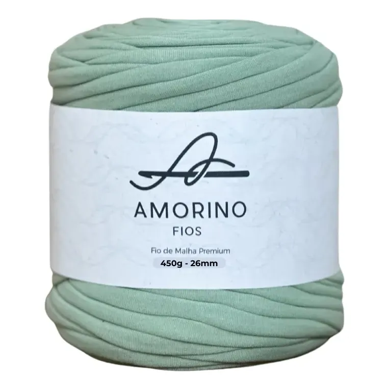 Fio De Malha Premium - Amorino Fios Cor Verde chá - 26mm - 1