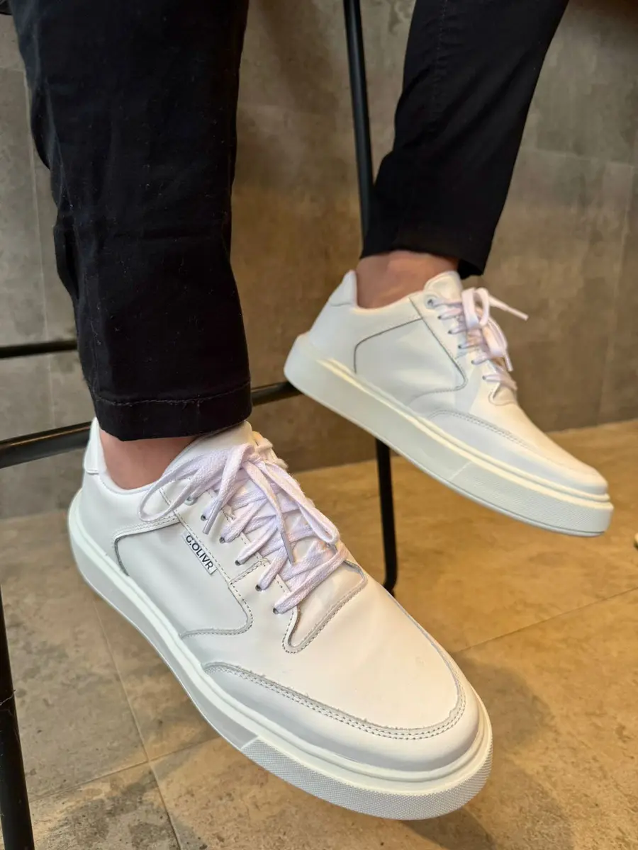 Sapatênis Couro Legítimo Masculino Casual Palmilha Em Gel - 1