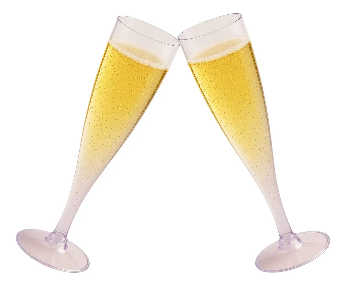 Taça Descartavel P/ Champagne, Espumante 130ml C/4 Unidades Cristal - 1