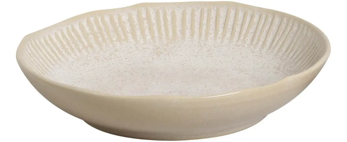 Jogo C/ 6 Pratos Fundo Linhas Latte Ø22.5cm 830ml Porto Brasil Off White - 1