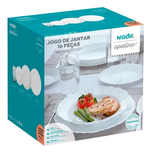 Aparelho De Jantar Petala Nadir Figueiredo - Kit 16 Pecas Branco Liso - 1