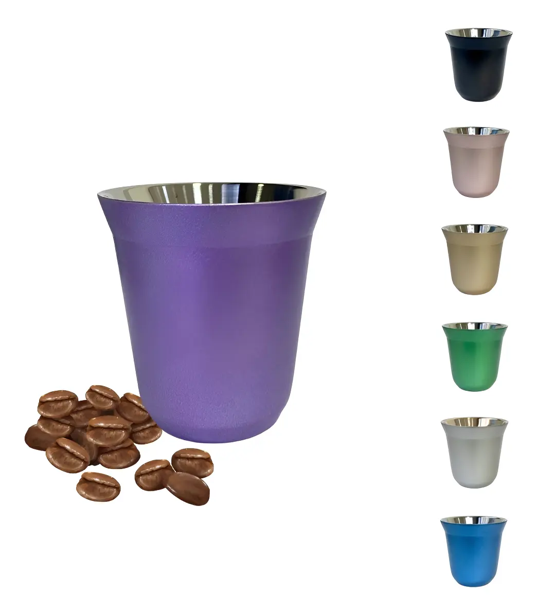 Xícara Térmico Para Café Espresso Inox Com Parede Dupla 80ml - 1