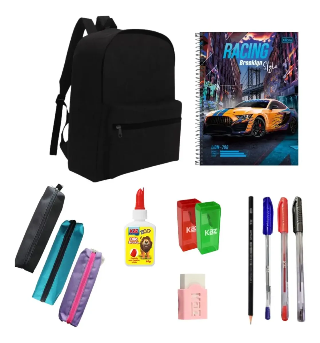 Kit Material Escolar Ensino Medio Masculino Completo Mochil - 1