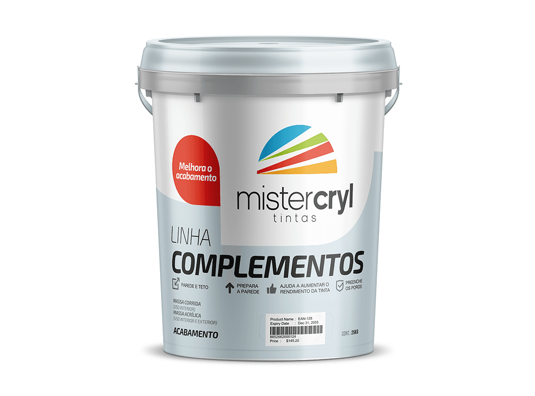 MASSA CORRIDA INTERIOR 25KG BALDE MISTERCRYL - 1
