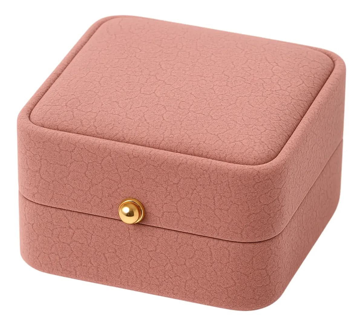 Porta Anel Veludo Cores Luxo 6x5 Cm - Estojo Joias Cor Rosa - 1