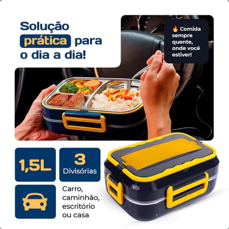 Marmita Elétrica Veicular 12v/bivolt Aquecedor De Alimentos - 1