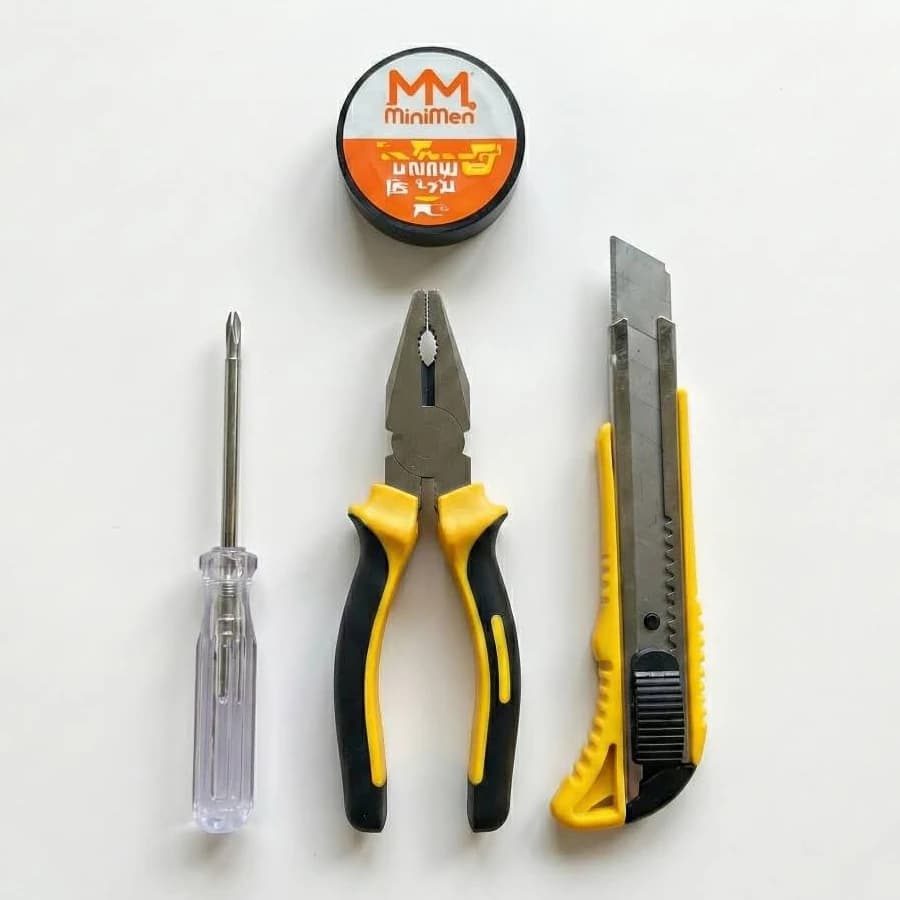 Kit Ferramentas 4 Peças Alicate Universal Chave Teste Fita Isolante Estilete - 1