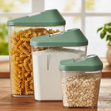 Conjunto 3 Potes Multiuso - Xplast (verde) - 1,45l / 750ml/ 250ml. - 1