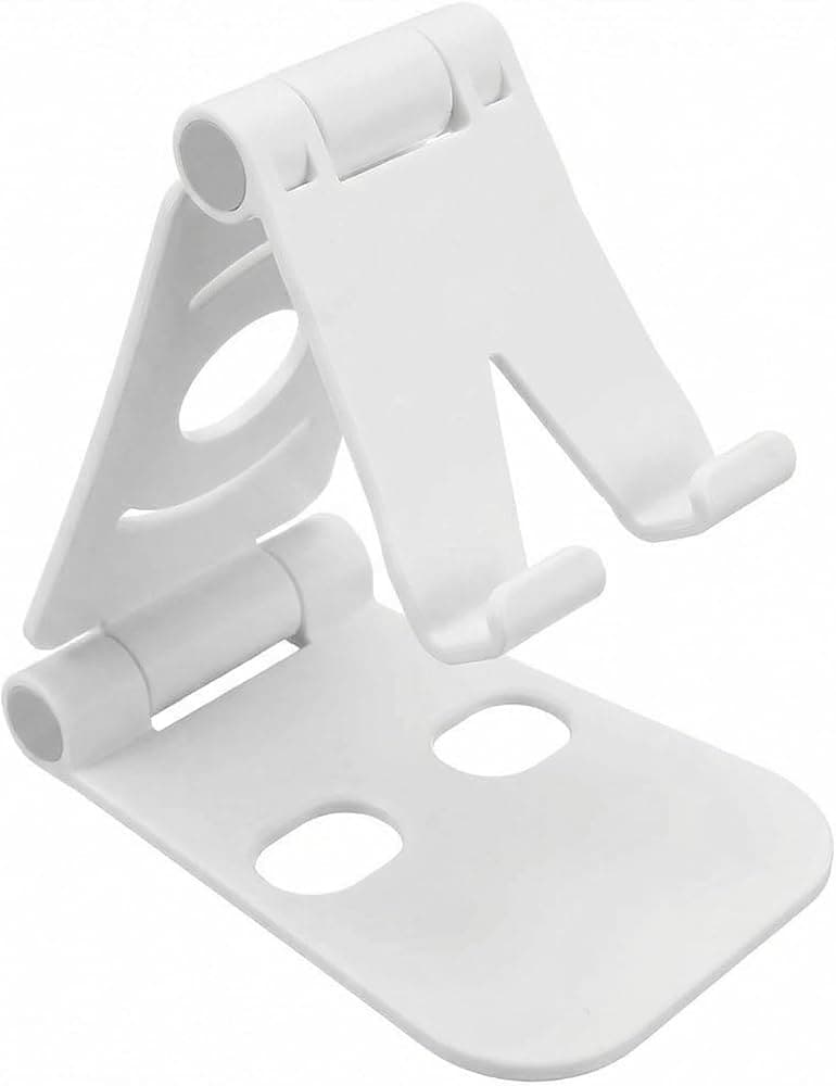 Suporte de Mesa Ajustável Portátil para Celular Tablet branco - 1