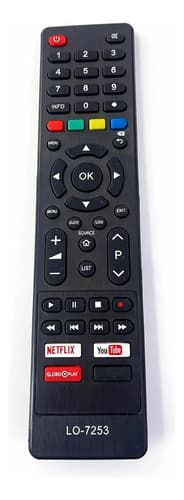 Controle Remoto Smart Tv Lo-7253 Com Botões Netflix E Youtub Preto - 1