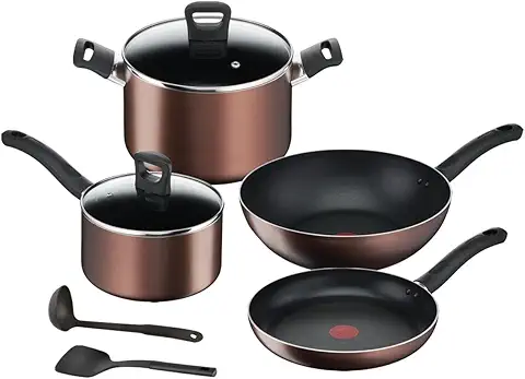 Jogo de Panelas 4 Peças Tefal Day by Day, Bronze, com Revestimento Antiaderente Titanium, Thermo-Sinal®, Fundo de Induçã - 1