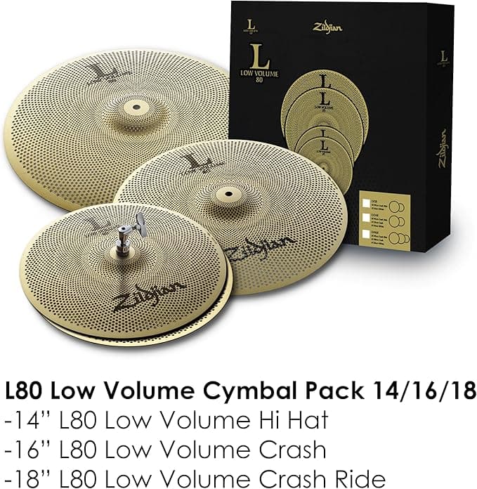 KIT DE PRATOS 14HH + 16CRASH + 18CRASHRIDE LOW VOLUME LV468 ZILDJIAN - 1