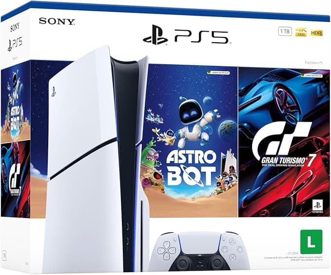 Console Playstation®5 Slim Disk - Pacote Astro Bot E Gran Turismo 7 Branco - 1