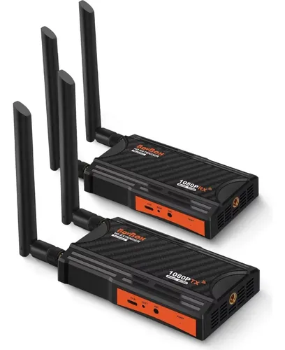 Transmissor Hdmi Wireless Full Hd 250m Bovbox Espelhamento 4 Preto C/ Laranja - 1