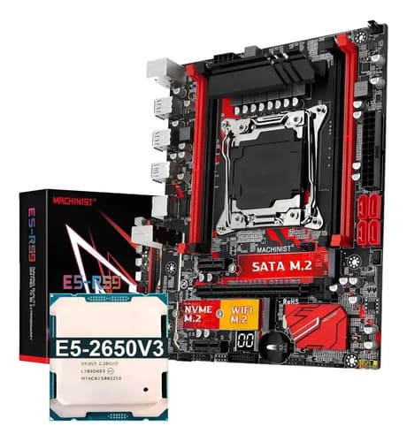Placa Mãe Machinist X99 E5-rs9 Gamer + Processador + 8gb Ram E-2650v3 + 8gb Ram - 1