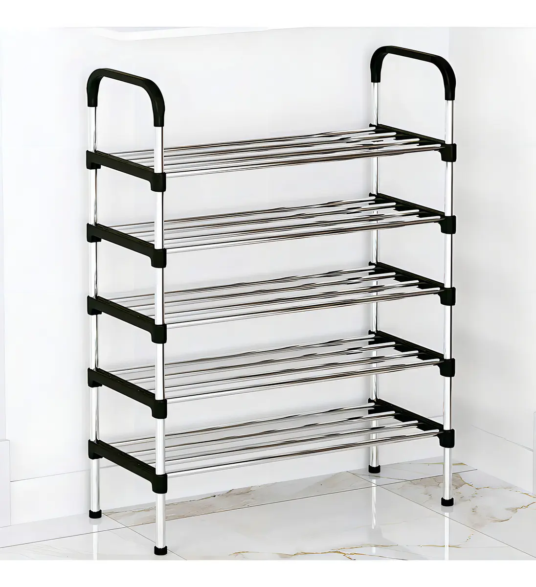 Sapateira Vertical Aço Inox New Organizador 5 Prateleiras 15 Pares - 1