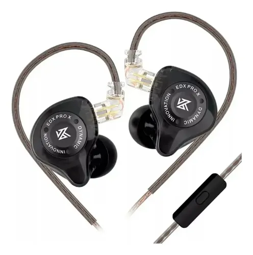 Fone De Ouvido Kz Edx Pro X Preto Com Microfone - 1