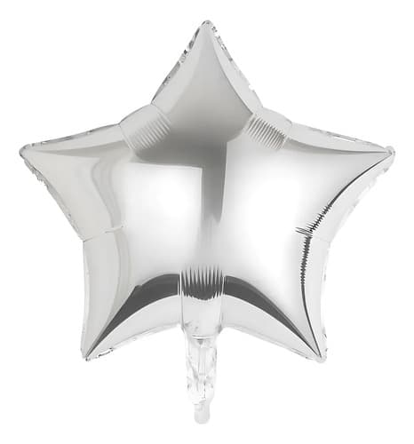 Balão Estrela Metalizado Prata 40cm - 2 Unidades - 1