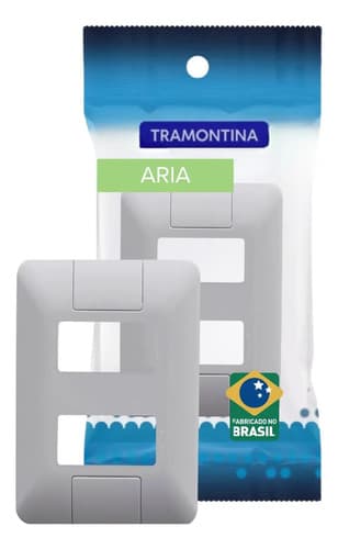 Placa 4x2 2 Postos Afastados Branca Aria Tramontina - 1