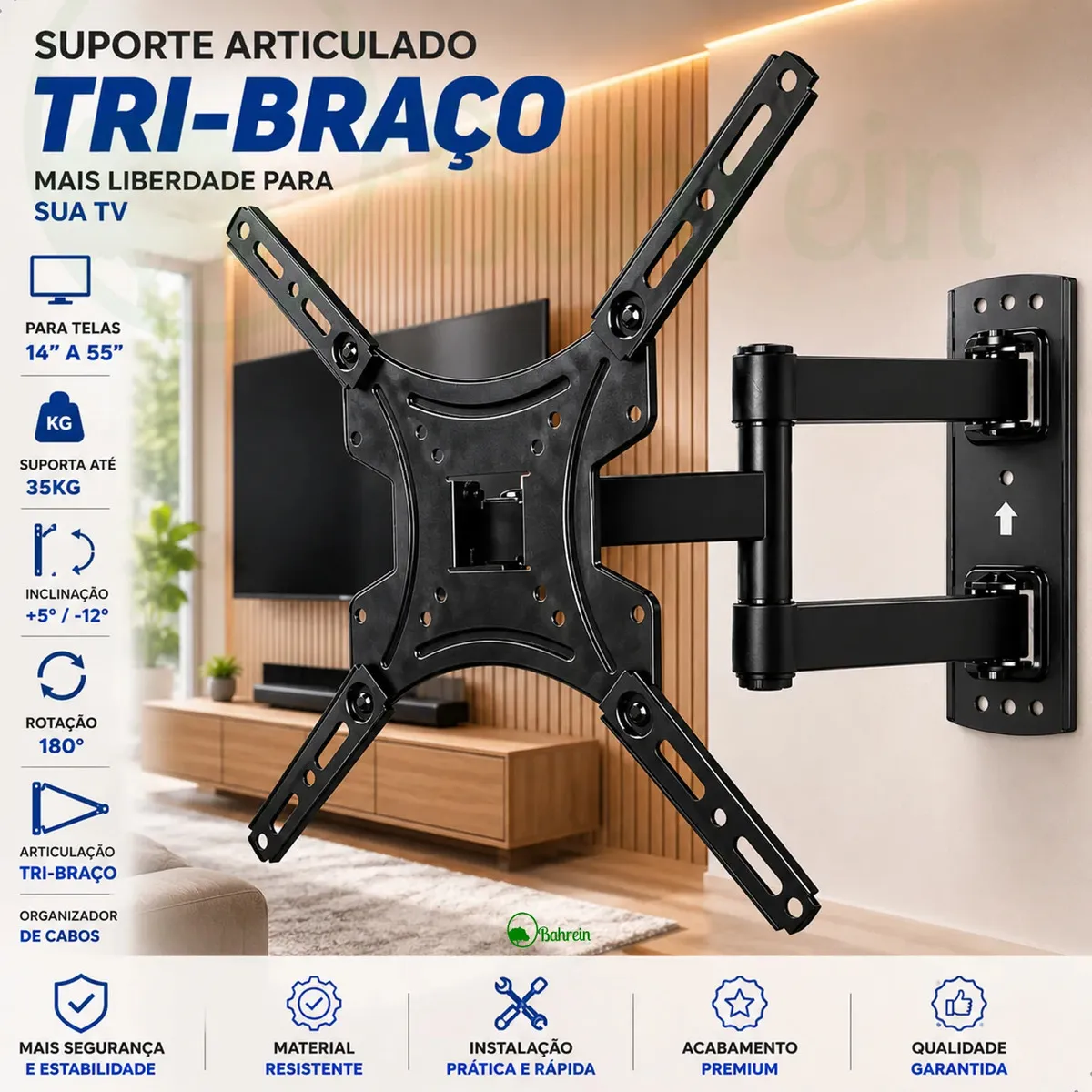 Suporte De Parede Tv Articulado Giratório Universal 14 A 65 - 1