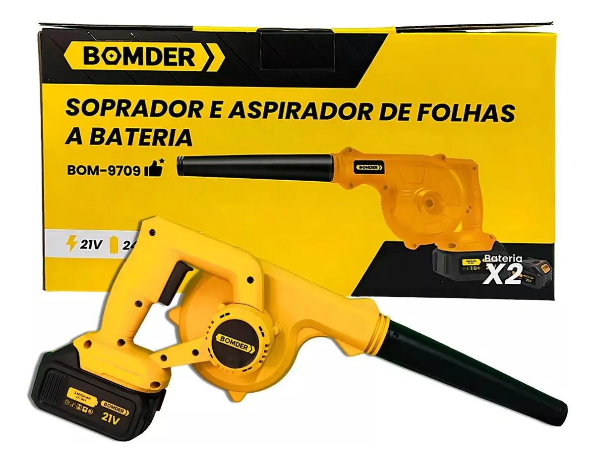 Soprador E Aspirador De Folhas BOMVINK BOM-9709 Sem Fio Com 2 Baterias - 1
