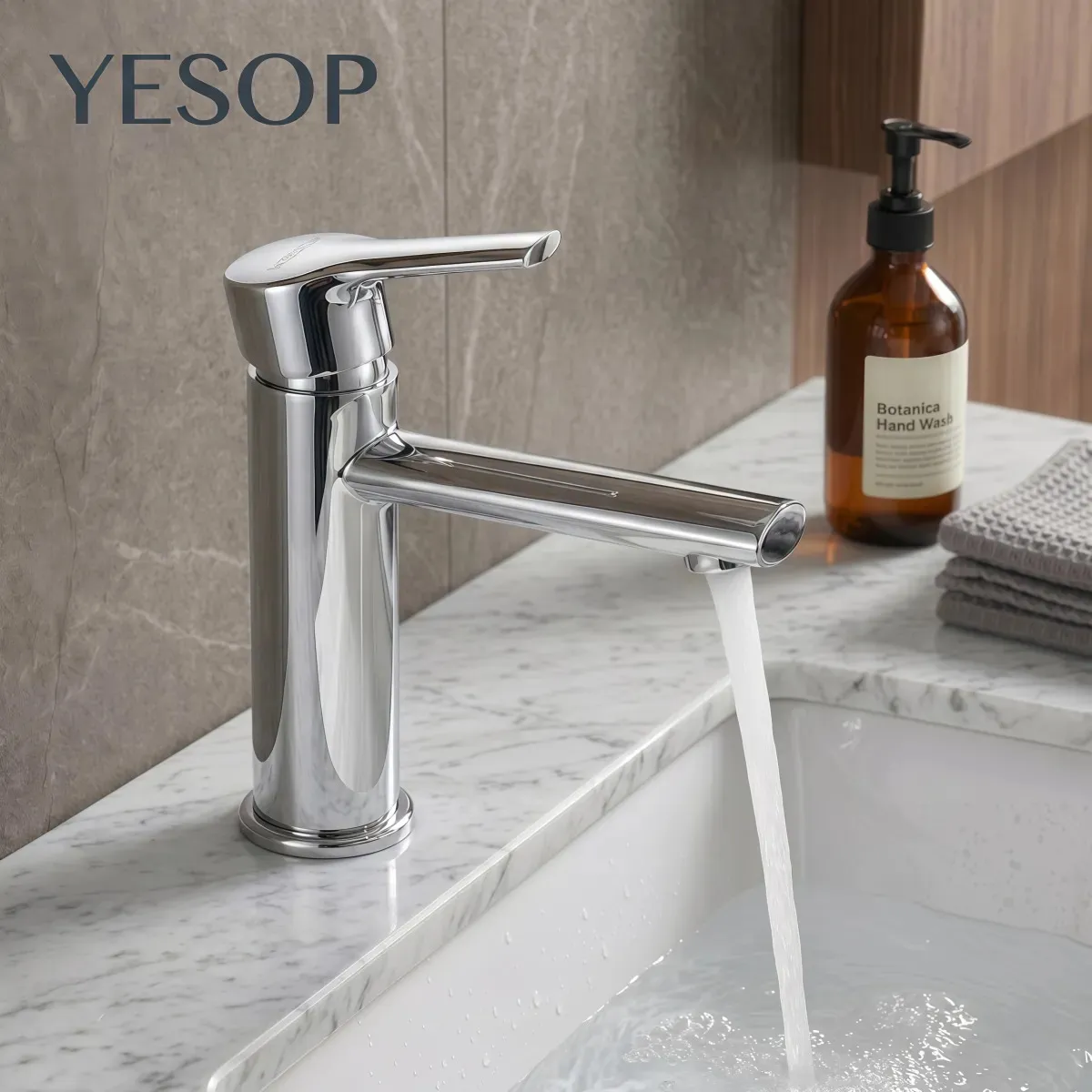 Torneira YESOP - aço inox para banheiro - agua quente e fria - 1