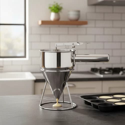 Funil Inox Dosador Confeiteiro Para Líquidos E Panquecas Cinza - 1