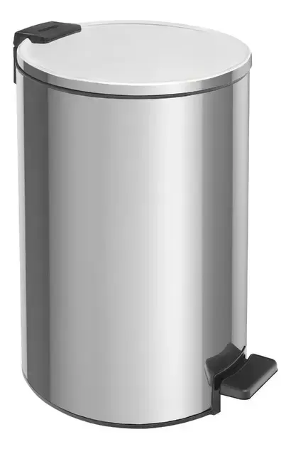 Lixeira Aço Inox Com Pedal Loop 20 Litros Tramontina Inox Aço Inox - 1
