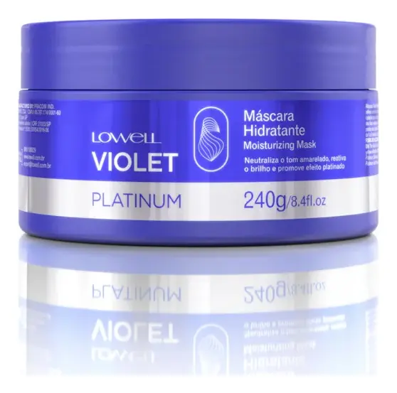 Máscara Matizadora Lowell Violet Platinum 240g Hidratação e Neutralização Amarelo - 1