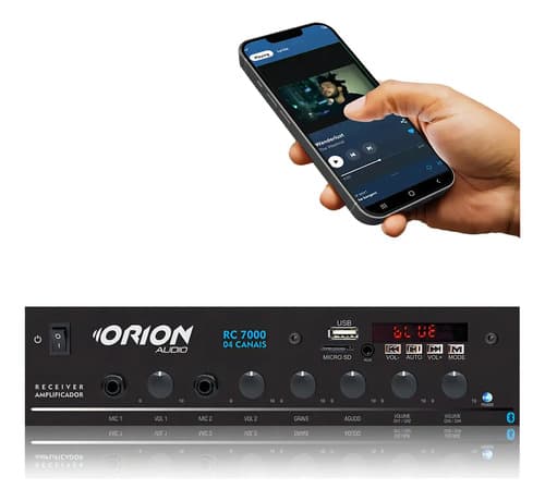 Amplificador Bluetooth 4 Canais Leson Orion Rc7000 125w Rms 4 Ohms Preto 125 W 127/220v - 1