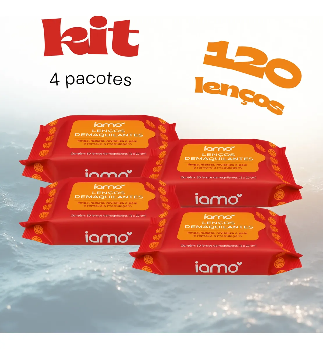 Lenço Demaquilante Hidratante Com Vitamina C Kit 4 Pacotes - 1