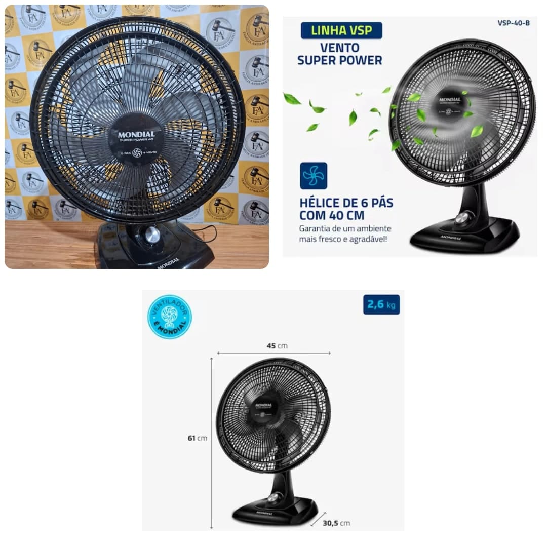 Ventilador de Mesa 40cm Mondial 6p - 1