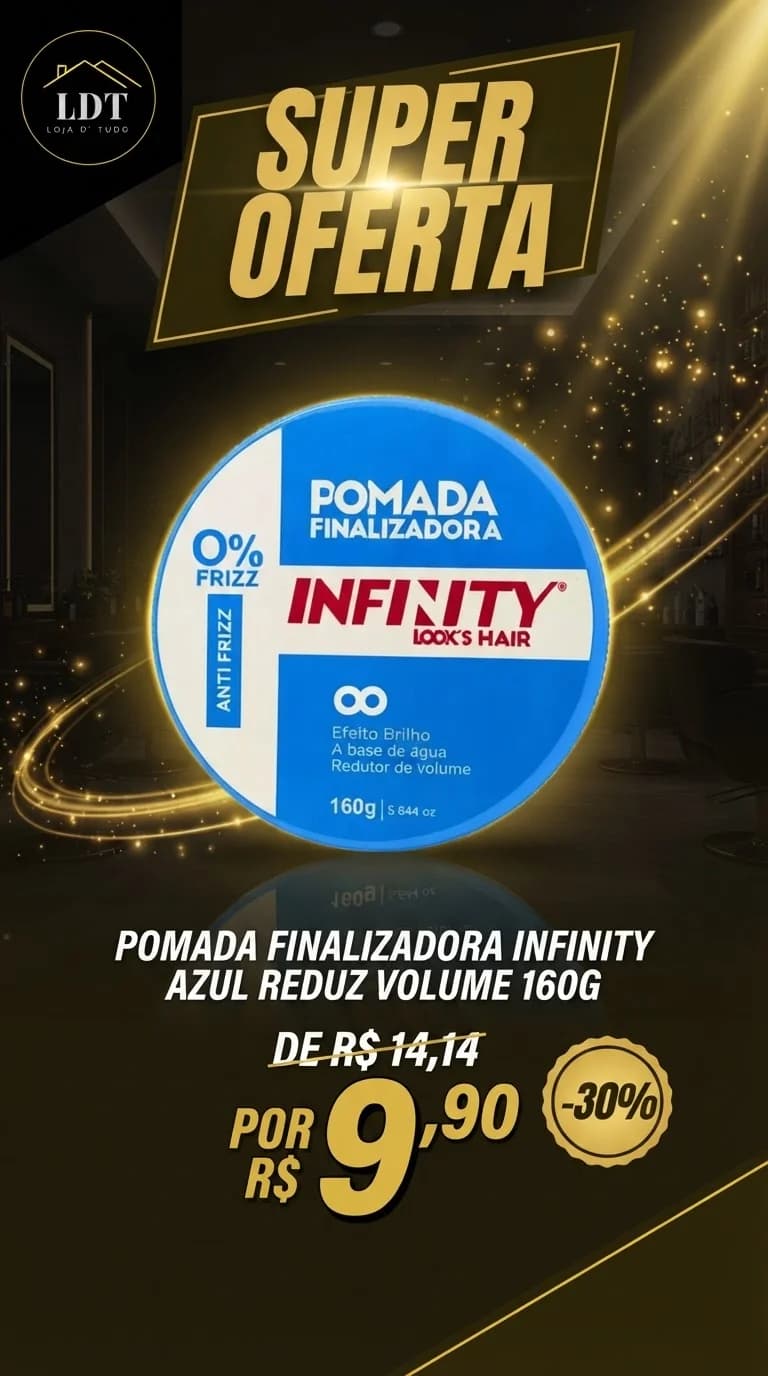 Pomada Finalizadora Infinity Azul Reduz Volume 160g - 1